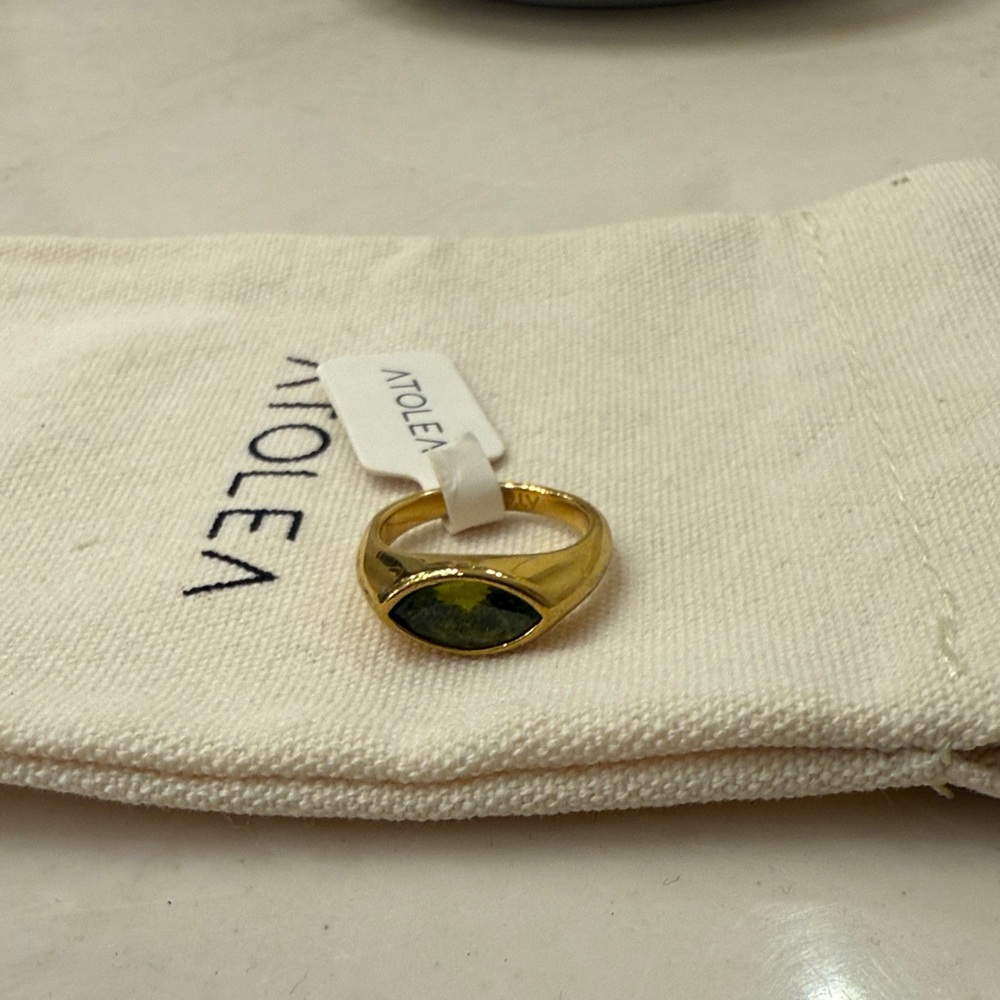 Atolea green signet ring